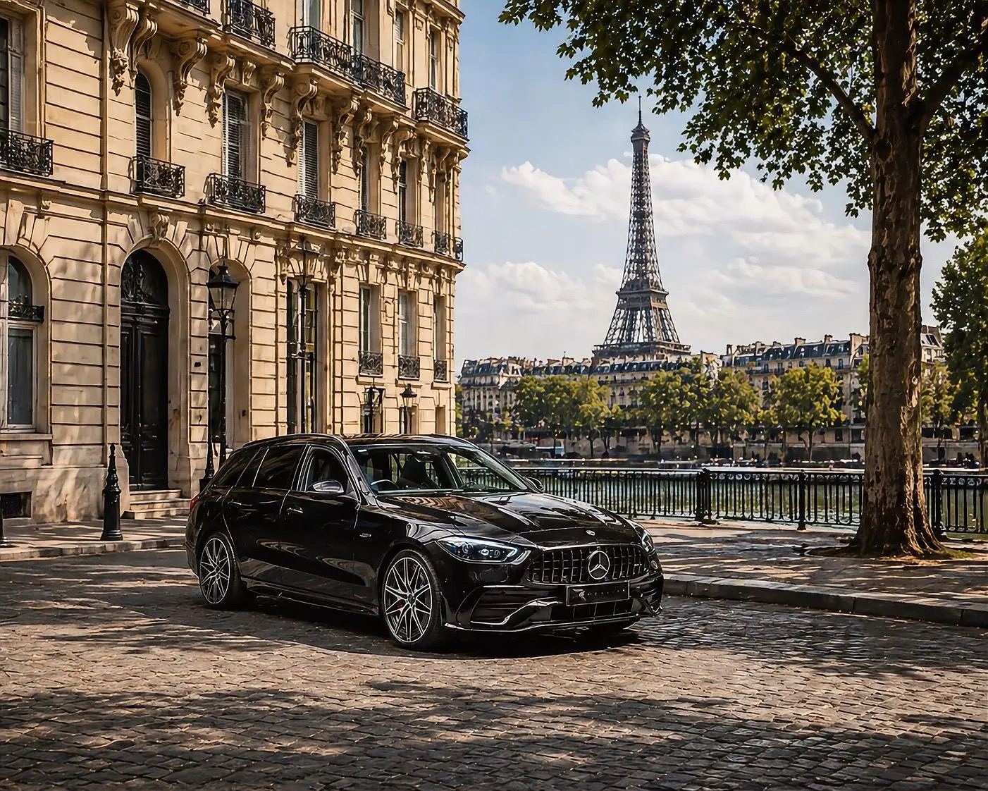 Mercedes noire avec chauffeur privé à Paris